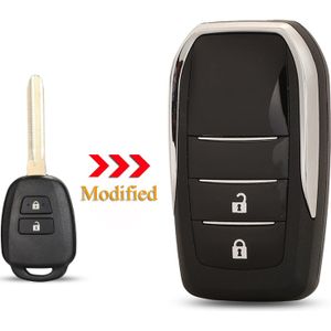 Kutery 2 Knoppen Vervanging Gewijzigd Flip Vouwen Afstandsbediening Autosleutel Shell Voor Toyota Corolla Vios Prado Camry Met TOY43 Blade
