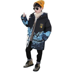 Kinderkleding 2022 Winter Kleding Dikke Tiener Mid-Lengte Katoenen Jas Winddicht Warm Houden Jongen Winter Jas kids
