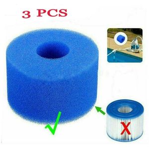 3Pcs Voor Intex Pure Spa Herbruikbare/Wasbare Foam Tub Filter Cartridge S1 Type