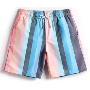 board shorts mannen gekleurde gestreepte zwembroek badpakken surfshort heren badmode sport zweet badpakken gevoerd