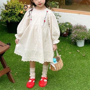 Lente Winter Meisjes Kleding Wit A-lijn Jurken Wedding Vestidos Kinderen Jurken Voor Meisjes Lange Mouwen Party Trouwjurken