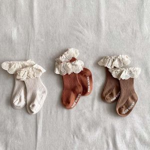 Herfst Baby Sokken Kinderen Leuke Kant Sokken Pasgeboren Baby Meisje Sokken Katoen Prinses Meisjes Antislip Sokken
