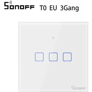 Sonoff T0 Tx Smart Wifi Smart Switches Met 1/2/3 Gang Draadloze Wifi Schakelaar Voor Alexa Google Thuis Smart domotica Eu &amp; Uk &amp; Us