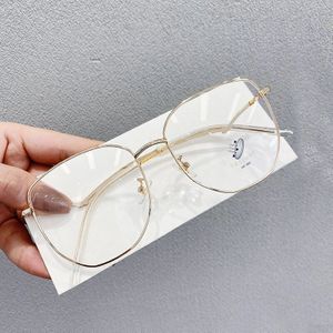 Yooske Transparante Brillen Frames Voor Vrouwen Computer Blauw Licht Brilmontuur Dames Onregelmatige Gebogen Benen Metalen Bril