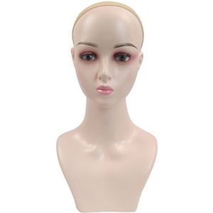 Polypropyleen Realistische Vrouwelijke Mannequin Dummy Hoofd Buste Oefenpop Hoofden Pruik Hoofd