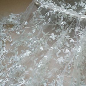 140Cm Wit Wedding Dress Bridal Applique Diy Bruids Hoofdtooi Sjaal Veil Geborduurde Lace Stof Patch Gordijn