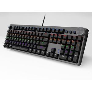 Wired Gaming Mechanische Toetsenbord Met 104 Toetsen, Gemengde Backlight, zwart En Grijs Met Multifunctionele Knoppen Frans/Us Layout/ES-RS