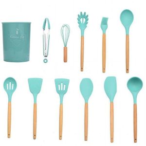 CTHome Koken Gereedschap Set Premium Siliconen Gebruiksvoorwerpen Set Turner Tang Spatel Soeplepel non-stick Schop Olie Borstel Keuken tool