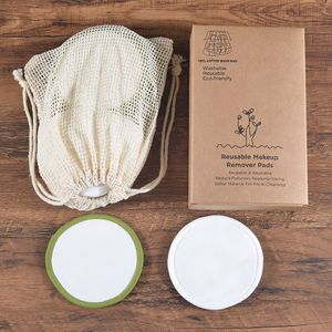 20 Stuk Vrouwen Make-Up Remover Pads Wasbare Rondes Schoon Gezicht 3 Lagen Katoen Herbruikbare Demaquillant Lavable Met 100% Mash Tas