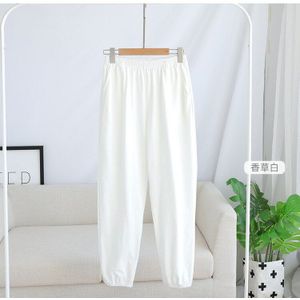 Fdfklak Pure Kleur Pyjamabroek Vrouwen Katoen Slaap Broek Lente Zomer Herfst Casual Anti-Muggen Home Broek Pantalones Mujer