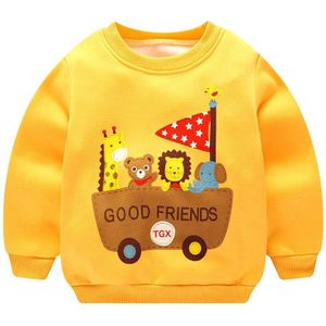 Pasgeboren Baby Jongens Meisjes Sweatshirts Lange Mouwen Cartoon Katoen O-hals Baby Hoodies Dikke Warme Baby Herfst Winter Kleding