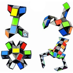Kleurrijke 3D Magic Ruler Cube 24/36/48/72 Segmenten Cubo Magico Snake Twist Kubus Puzzel Kid Educatief speelgoed Voor Kinderen