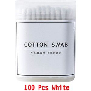 100/200 Pcs/Box Dubbele Hoofd Baby Wattenstaafje Pluizende Papier Sticks Wegwerp Wattenstaafjes Zachte Kids Neus Oren clean Stick