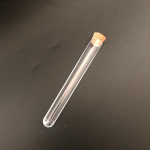100pcs clear 13*78mm 12*75mm 12*100mm 15*100mm 15 * 150mm 20*150mm plastic buis met kurk ronde bodem