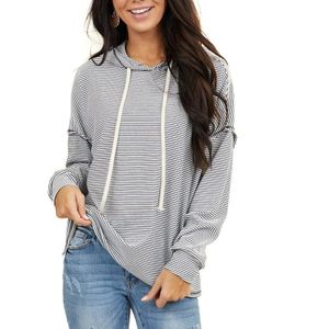 Mode Vrouwen Streep Toevallige Hooded Sweater Herfst Harajuku Lange Mouwen Hoodies Sportkleding Dames Running Sport Kleding