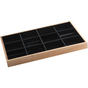 Premium Bamboe Hout Stapelbaar Sieraden Lade Showcase Display Organizer, 12 24Grid Sieraden Houder Box Earring Show Case