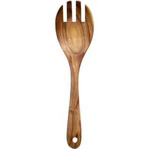 Grote Houten Lepel Set Grote Salade Opscheplepel Vork Natuurlijke Hout Eetlepel Lange Steel Koken Lepel Keukengerei