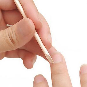 10 Stks/set Schuine Dubbelzijdig Oranje Houten Stok 11.5Cm Sticks Cuticle Pusher Cuticle Remover Voor Nail Skin Remover Nagels gereedschap