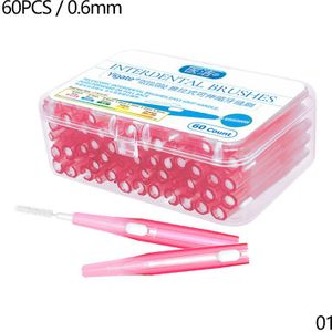 60Pcs 0.6-1.5Mm Interdentale Borstels Gezondheidszorg Tand Push-Pull Escova Verwijdert Voedsel En Plaque Beter tanden Mondhygiëne Tool