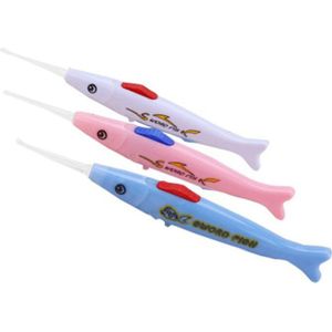 1/2/3 Pcs Vis Earpick Led Light Ear Wax Remover Snelle Clean Tool Veilig Pijnloos Cleaner Oorsmeerhaakje Lichtgevende oor Curette Licht