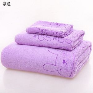 3Pcs Handdoeken Badkamer Handdoek Set Microfiber Stof Cartoon Konijn Print Gezicht Badhanddoek Volwassen Schoonmaken Keuken Toalla Microfibra