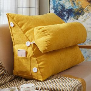 Comfort Fluwelen Wig Bed Lezen Kussen Grote Grote Sofa Bed Bed Lendensteun Kussen Rugleuning Rugleuning Pijnbestrijding