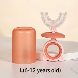 Tandenborstel Kinderen Siliconen Borstel Met Cup Oral Care U-Vormige Borstel 360 Bpa Gratis Food Grade Silicone Cleaning Tanden kids Items