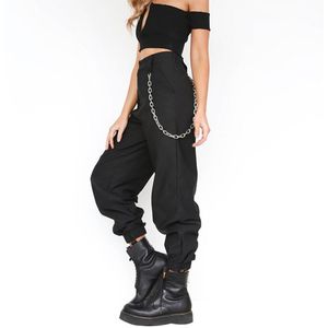 NIBESSER Streetwear Cargo Broek Vrouwen Casual Joggers Zwarte Hoge Taille Losse Vrouwelijke Broek Koreaanse Stijl Dames Broek