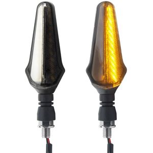 2Pcs Motorcycle Turn Signal Led Heldere Lichten 2 In 1 Lage Power Motorfiets Indicatoren Vloeiende Knipperlichten Licht