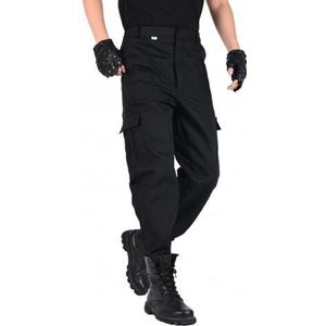 Casual Mannen Effen Kleur Multi Pockets Training Lange Cargo Broek Wandelen Rechte Broek Sport Lange Cargo Broek Werken Broek