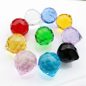 10Pcs Kleurrijke Crystal Facet Ball Prism Opknoping Hanger Suncatcher Lamp Lignting Wedding Home Decor Ornament Glazen Presse-papier