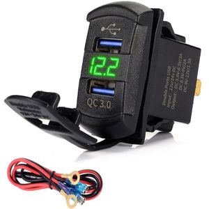 Quick Charge 3.0 Dual Usb Rocker Schakelaar Qc 3.0 Fast Charger Led Voltmeter Voor Boten Auto Vrachtwagen Motorfiets Smartphone Tablet