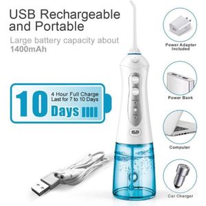 3 Modes Oplaadbare Monddouche Draagbare Dental Water Flosser Waterdicht Tanden Cleaner Floss Tooth Pick 2 Jet Tips 300Ml