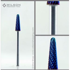 5 stks/set-Cone Bit-Medium (M-113101)-blauw Nano Coating-WILSON Hardmetalen Nail Bit Voor Elektrische Manicure Dril