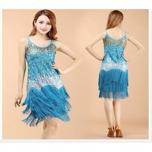 1 Stks/partij Vrouw Sexy Kwastje Latin Dans Jurk Meisjes Sequin Tassel Dansen Jurk