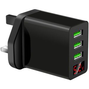1Pc Universele 3 Multi-Poorten Fast Quick Lading Draagbare Led Display Usb Transformator Hub Wall Charger Adapter Uk eu Us Plug Power