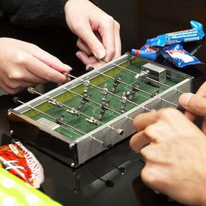 Kinderen Aluminium Mini Voetbal Tafelblad Voetbal Tafel Bordspel Metalen Desktop Grappig Speelgoed Jongens Jongens Familie Kid Fun Tafel Sport