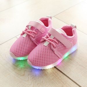 Baby Schoenen Jongens Meisjes Led Mode Platte Schoenen Outdoor Mesh Ademend Running Schoeisel Lente Herfst Casual Tennis Sneakers