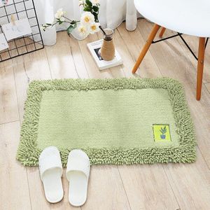 Eenvoudige Effen Kleur Katoen Chenille Badmat Plant Borduren Badkamer Tapijt Super Zachte Absorberende Non-Slip Badkamer Deur Mat