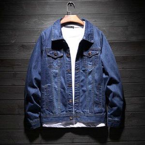 Herfst Mannen Denim Jassen Vintage Blauwe Katoenen Streetwear Casual Hip Hop Mannelijke Slanke Bomber Jeans Jasje Bovenkleding 4XL