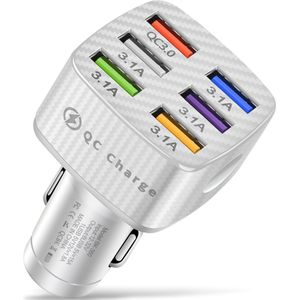 12-32 V Auto Bluetooth 5.0 Fm-zender Qc 3.0 6 Usb 15A Type-C Fast Charger MP3 speler Lossless Muziek Auto Oplader Voor Huawei