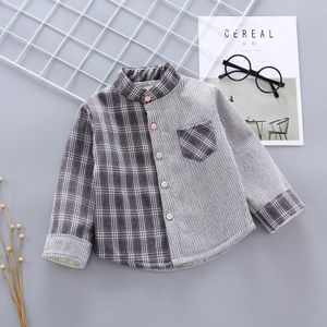 Infantis Kinderen Winter Warm Katoen Jongens Fluwelen Bovenkleding Shirt Dikke Kids Plaid Kleding 0-4year