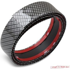 Carbon Fiber Rubber Zachte Zwarte Bumper Strip DIY Instaplijsten Protector Edge Guard Auto Stickers Auto Styling Accessoires 3 cm 5 cm