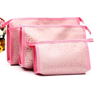 UOSC Stijl 3pcs Cosmetische Tas Toilettas Reizen Wassen Make-Up Case Houder Pouch Kits Set Lederen Materiaal Travel Make tas viaje