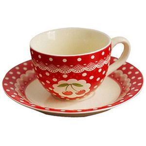 Polka Dot Water Jug Cherry Keramische Melkkan Melkkan Afternoon Tea Koffie Cup Meisje Hart Servies Jp3