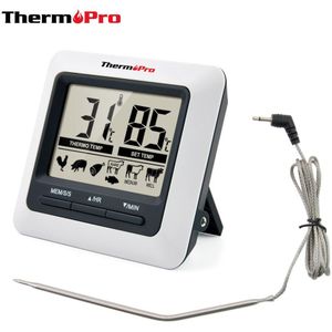Originele ThermoPro TP-04 Grote LCD Digitale Grillen, BBQ, Oven, Koken, vlees Probe Thermometer ingebouwde Timer met Roestvrij Stap
