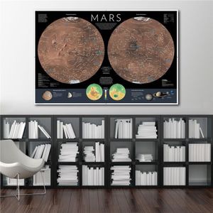 Mars Kaart Gedetailleerde Illustratie Specifieke Uitleg Home Decor Leren Onderwijs Muursticker Prachtige Doek Poster