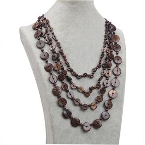 mode boho multi-layer kralen vorm kokosnoot ketting vrouwen strand producten