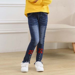 Ienens Kinderen Meisjes Skinny Jeans Mode Flare Broek 5-13 Jaar Meisje Slim Cowboy Broek Lente Herfst Kinderen Denim broek