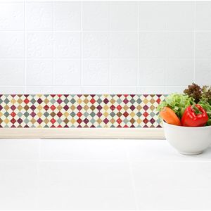 Funlife Zelfklevende Mozaïek Behang Grenzen, Decoratieve Muur Grenzen Waterdicht Voor Badkamer Keuken, Moderne Thuis Muurtattoo